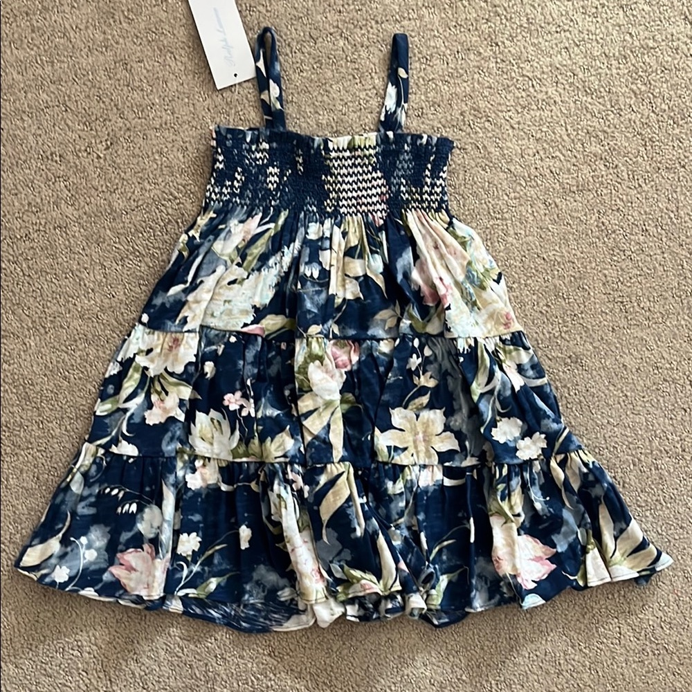 Ralph Lauren Blue and White Casual Dress smocked size 24M girls NWT